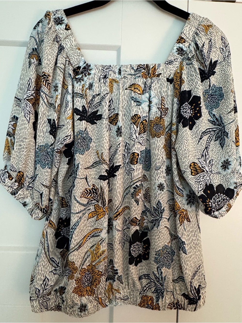 Evereve Adina Floral Puff-Sleeve Blouse - Size M - Picture 3 of 5